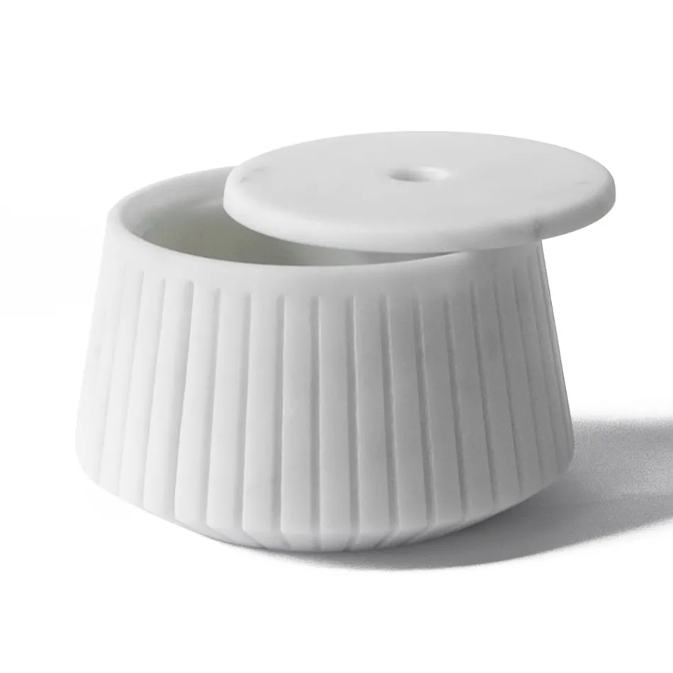 Mbajtëse magazinimi me shirita me mermer Carrara e bardhë ose e zezë Portoro - Kajro Viadurini