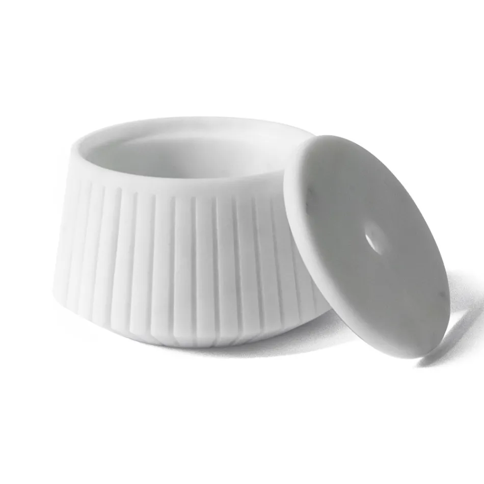 Mbajtëse magazinimi me shirita me mermer Carrara e bardhë ose e zezë Portoro - Kajro Viadurini