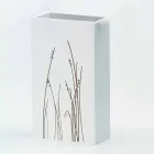 Qëndroni ombrellën e bardhë në dru të dekoruar Drejtkëndëshe moderne me dizajn - filigran Viadurini