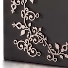 Qëndroni ombrellë me një model drejtkëndëshe moderne elegant në dru të dekoruar - Dekoro Viadurini