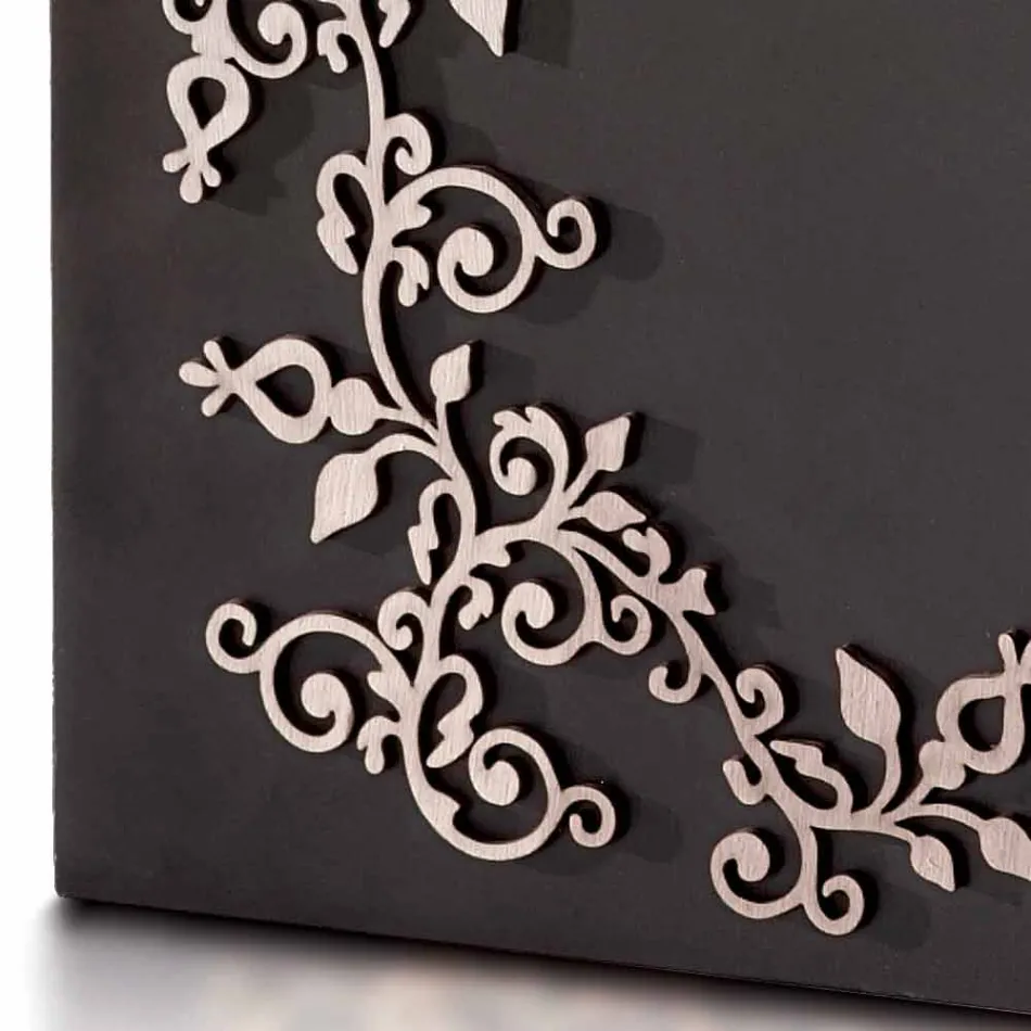 Qëndroni ombrellë me një model drejtkëndëshe moderne elegant në dru të dekoruar - Dekoro Viadurini