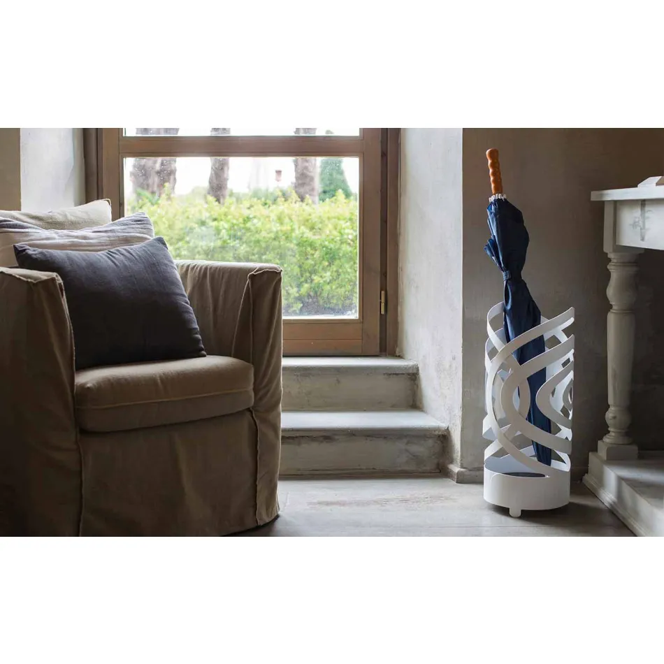 Qëndroni ombrellën e modelit modern në hekur me ngjyra të bërë në Itali - Olfeo Viadurini