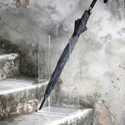 Stand ombrellë në kristal akrilik transparent të gdhendur me lazer - Barbio Viadurini