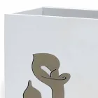 Qëndroni ombrellë druri të bardhë Qëndrim Dizajn Modern me Dekorime Lules - Caracalla Viadurini