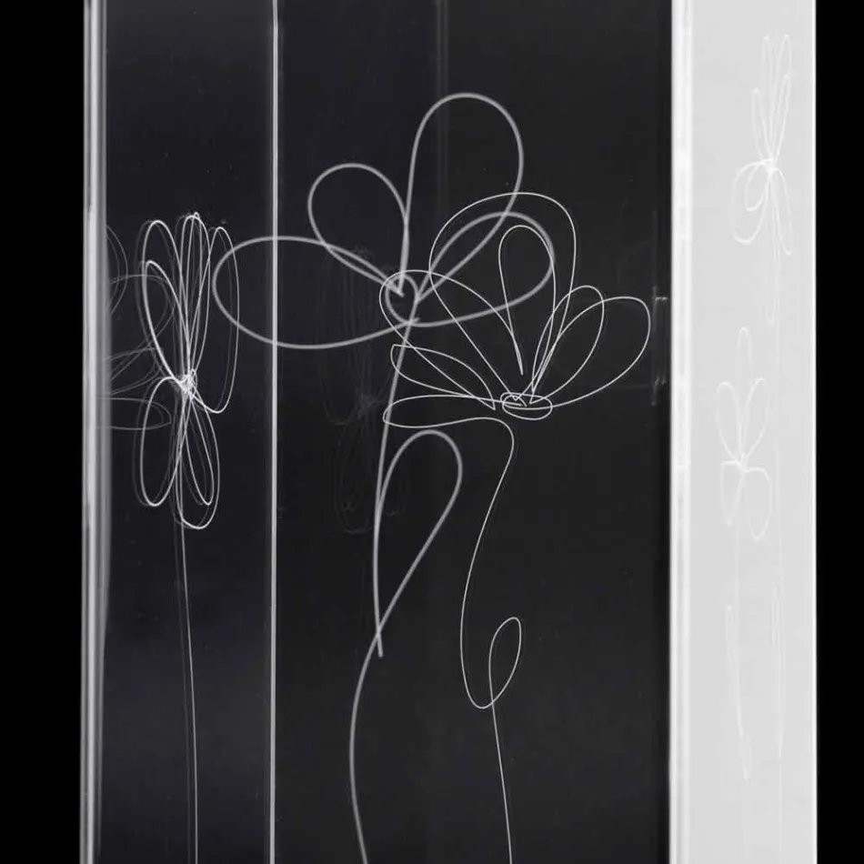 Qëndrim ombrellë plastik transparent me gjethe të stilizuara të gdhendura - Florino Viadurini