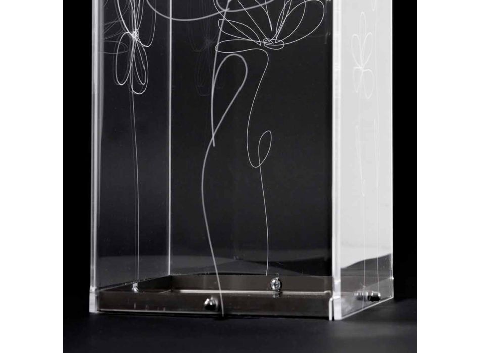 Qëndrim ombrellë plastik transparent me gjethe të stilizuara të gdhendura - Florino Viadurini