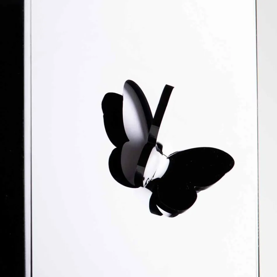 Mbështetëse e Ombrellës së Zezë Plexiglas me Gdhendje dhe Dekorime 3D, Dizajn Modern - Farfo Viadurini