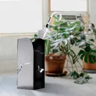 Mbështetëse e Ombrellës së Zezë Plexiglas me Gdhendje dhe Dekorime 3D, Dizajn Modern - Farfo Viadurini