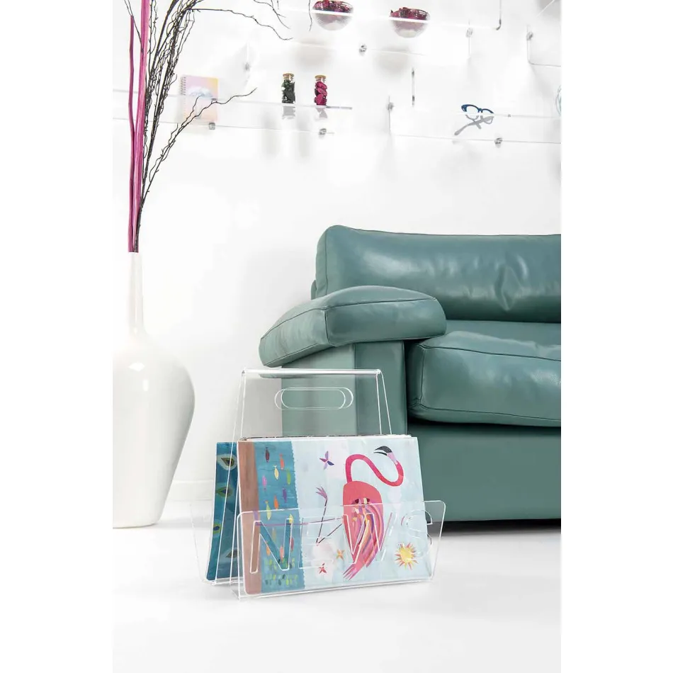 Raketë e zezë ose transparente e Design Plexiglass Made in Italy - Omar Viadurini