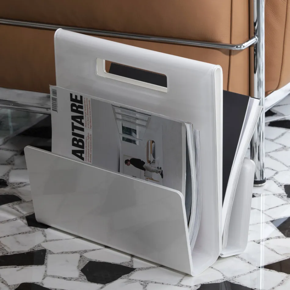 Raft i revistave të dhomës së ndenjes me kristal akrilik me ngjyrë Prodhuar në Itali - Osafo Viadurini