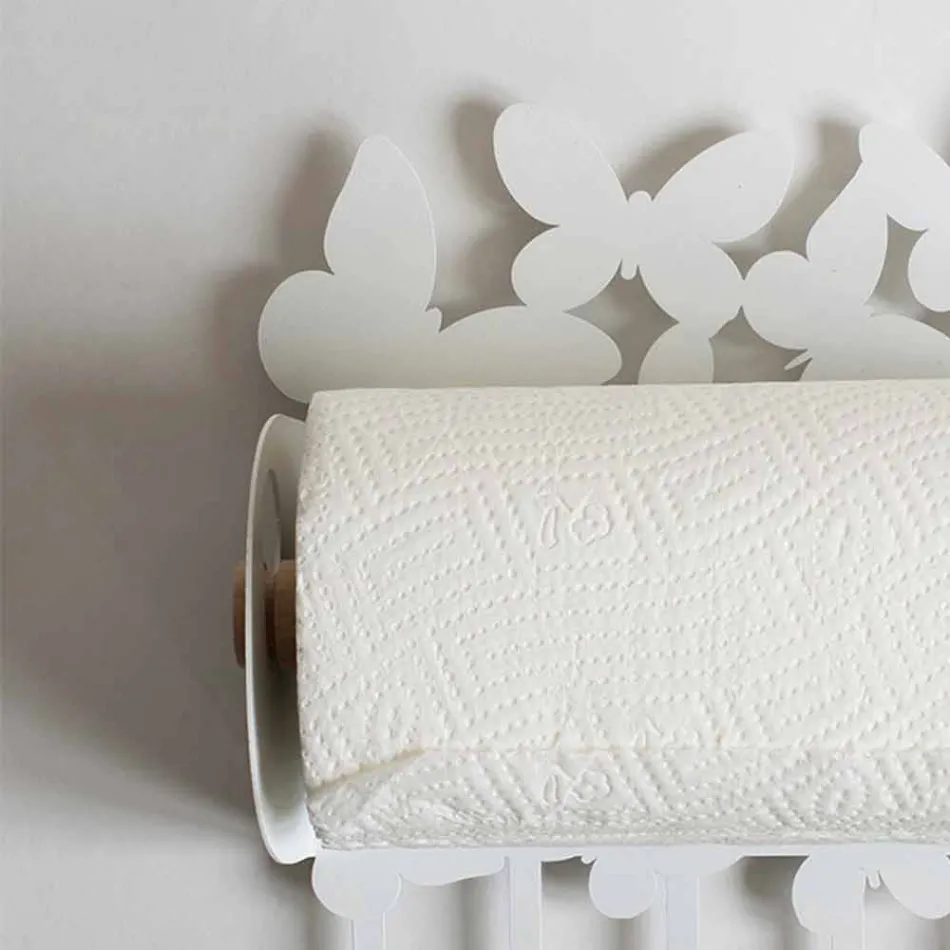 Mbajtësja e murit të rrumbullakët në hekur të bardhë ose beige të bërë në Itali - Leiden Viadurini