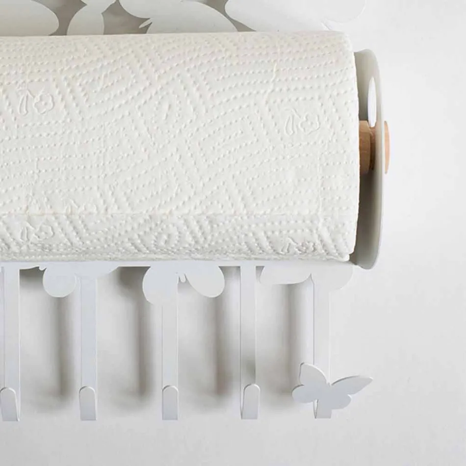 Mbajtësja e murit të rrumbullakët në hekur të bardhë ose beige të bërë në Itali - Leiden Viadurini