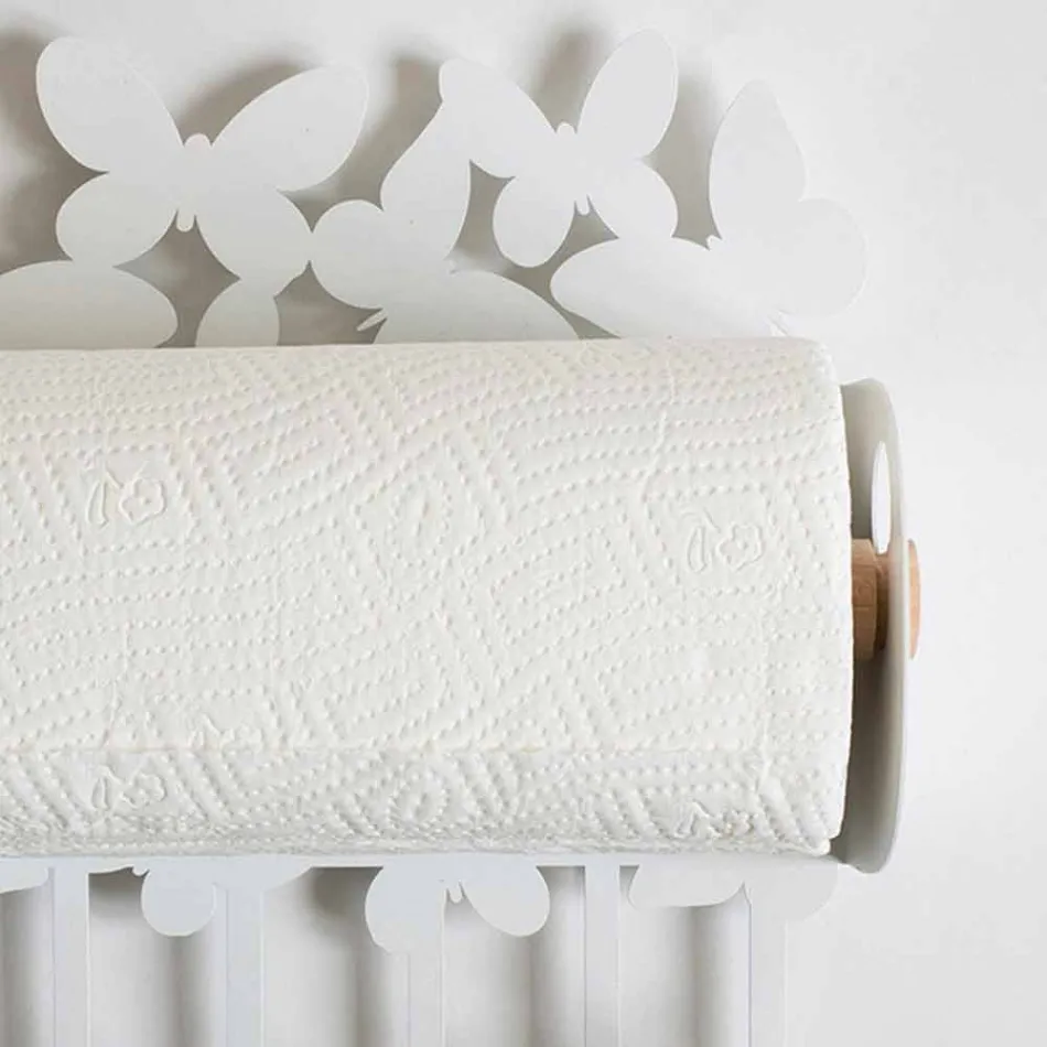 Mbajtësja e murit të rrumbullakët në hekur të bardhë ose beige të bërë në Itali - Leiden Viadurini