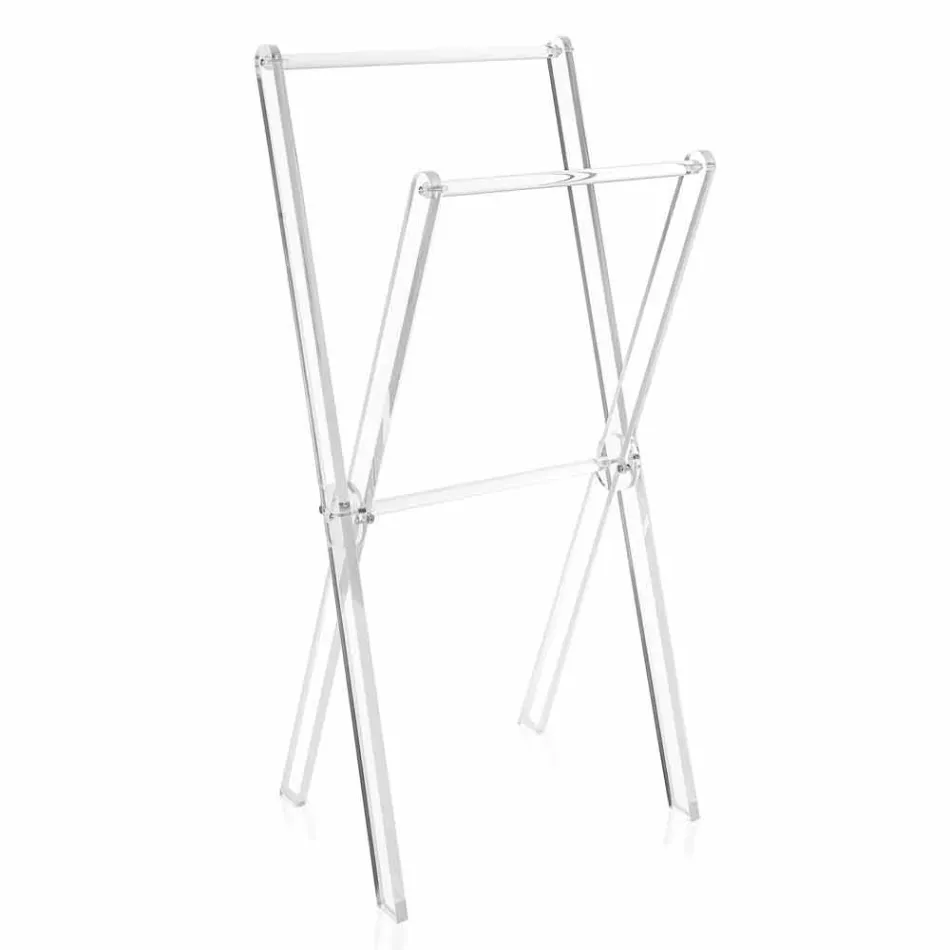 Dizenjoni raftin e peshqirëve në dysheme në pleksiglas transparente ose me dru - Stendio Viadurini