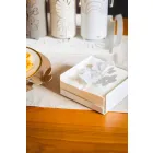 Mbajtësi modern i pecetave me lule të ulëta në hekur blu, të bardhë ose baltë - Marken Viadurini