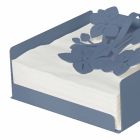 Mbajtësi modern i pecetave me lule të ulëta në hekur blu, të bardhë ose baltë - Marken Viadurini