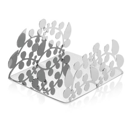 Mbajtës i pecetëve prej metali argjendi me dekorime moderne të dizajnit luksoz - Amedeo Viadurini