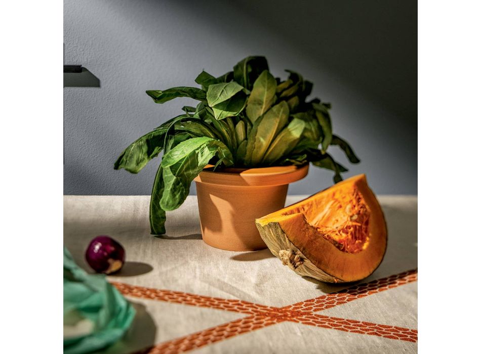 Mbajtës i vazo në Terracotta dhe Qeramikë me xham të bërë në Itali - Phoebe Viadurini