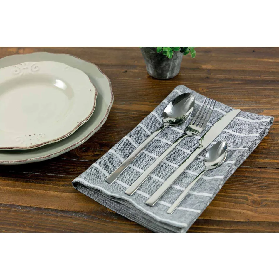 Dukuritë e Shërbimit të Dizajnit në Steelelik Saten 24 copë të Plota - Fayette Viadurini