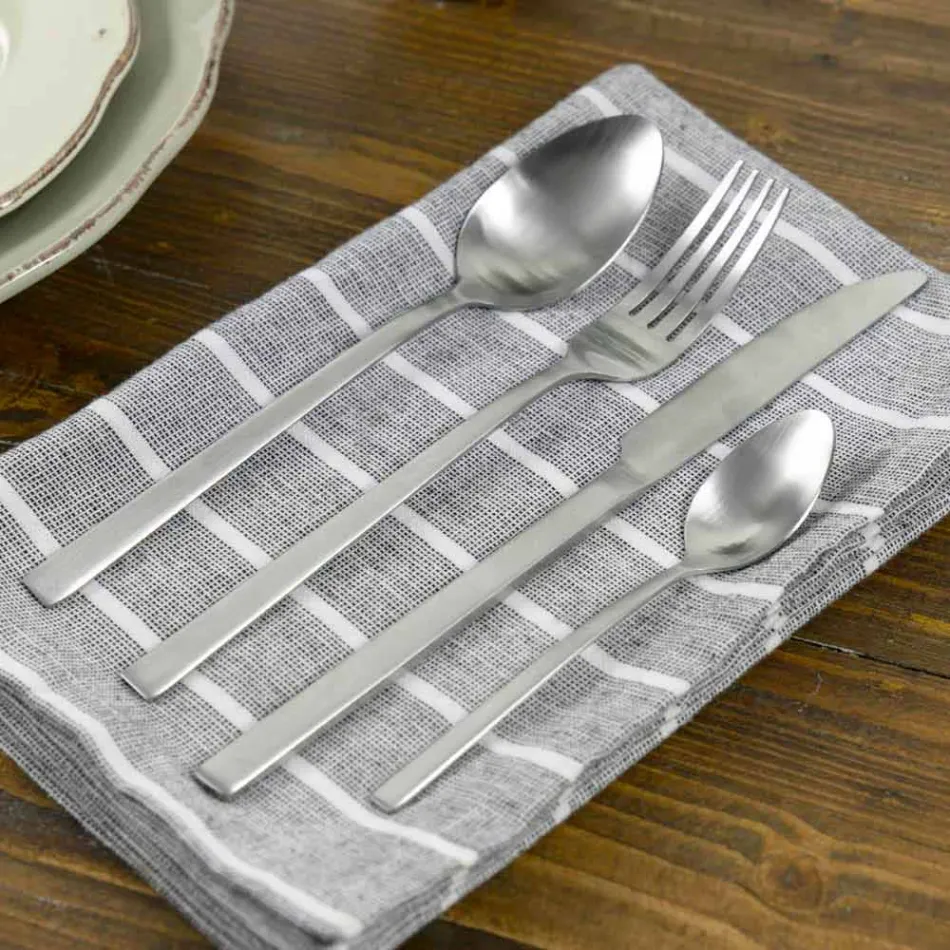 Dukuritë e Shërbimit të Dizajnit në Steelelik Saten 24 copë të Plota - Fayette Viadurini