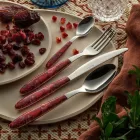 Takëme çeliku dhe plastike Dekor arabesk me ngjyrë 24 copë - Alessandra Viadurini