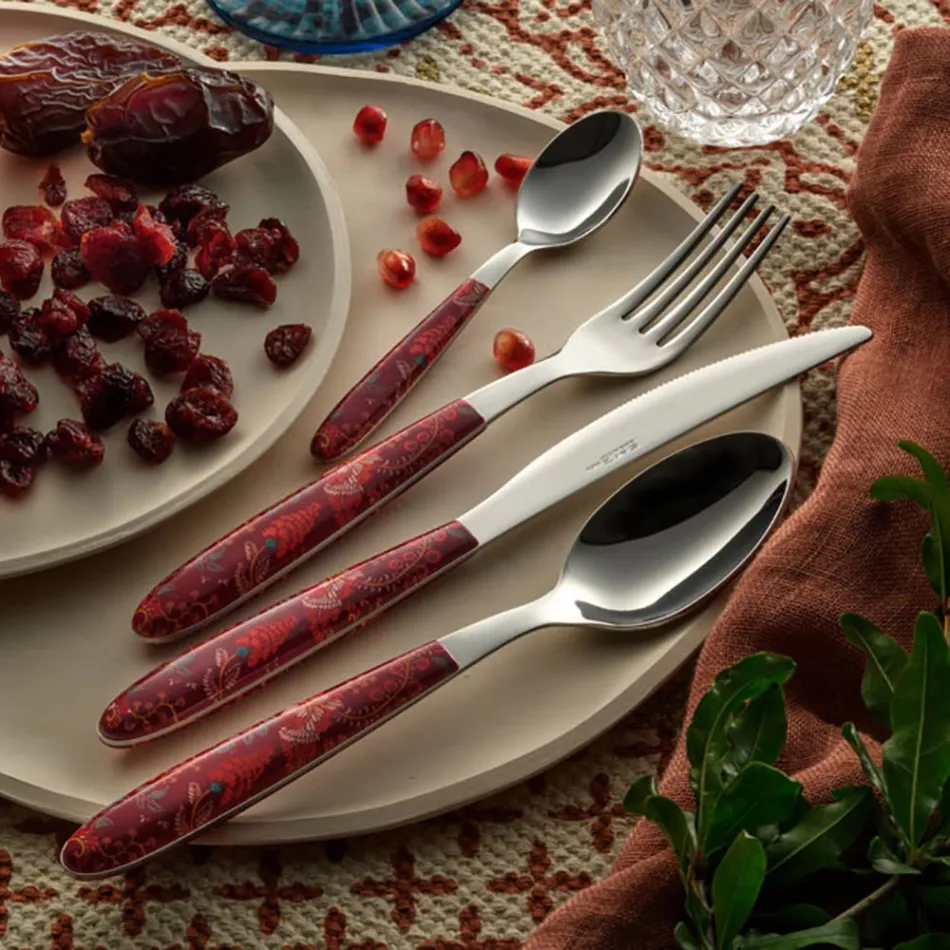 Takëme çeliku dhe plastike Dekor arabesk me ngjyrë 24 copë - Alessandra Viadurini