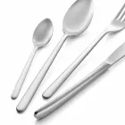 Takëm Takëm prej çeliku inox me lustër lustruar ose rërë-copë 24 copë - Lapis Viadurini