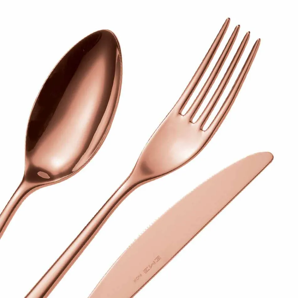 Takëm Takëm prej çeliku inox me lustër lustruar ose rërë-copë 24 copë - Lapis Viadurini