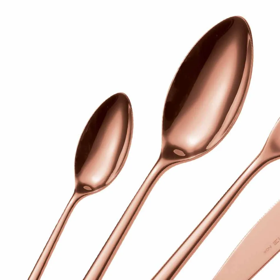 Takëm Takëm prej çeliku inox me lustër lustruar ose rërë-copë 24 copë - Lapis Viadurini