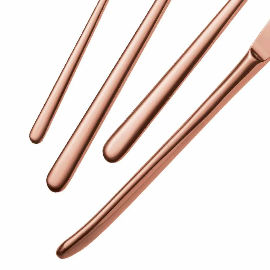 Takëm Takëm prej çeliku inox me lustër lustruar ose rërë-copë 24 copë - Lapis Viadurini