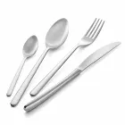 Takëm Takëm prej çeliku inox me lustër lustruar ose rërë-copë 24 copë - Lapis Viadurini