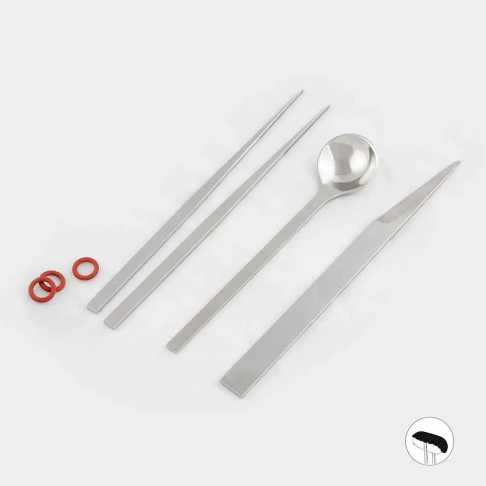 Takëm prej çeliku inox me shkopinj italianë për luksoze - Carronde Viadurini