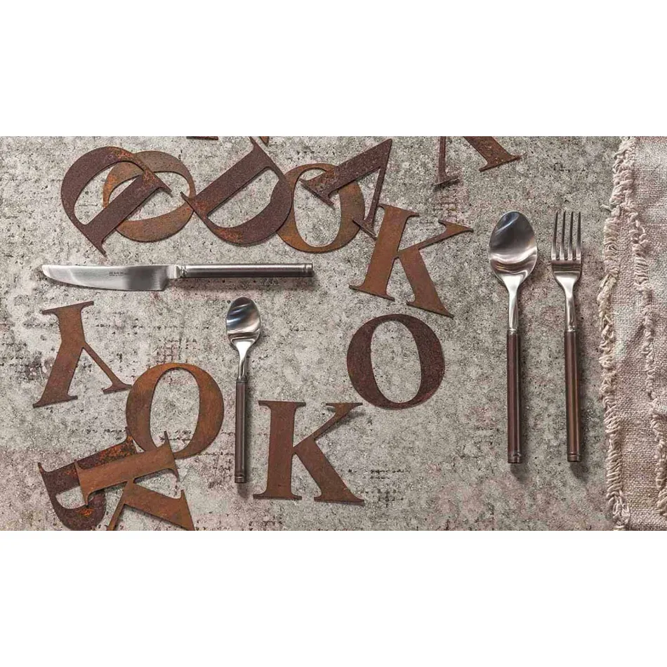 Takëm prej çeliku Saten 24 Copë Projektim Artizanal Italian - Damerino Viadurini