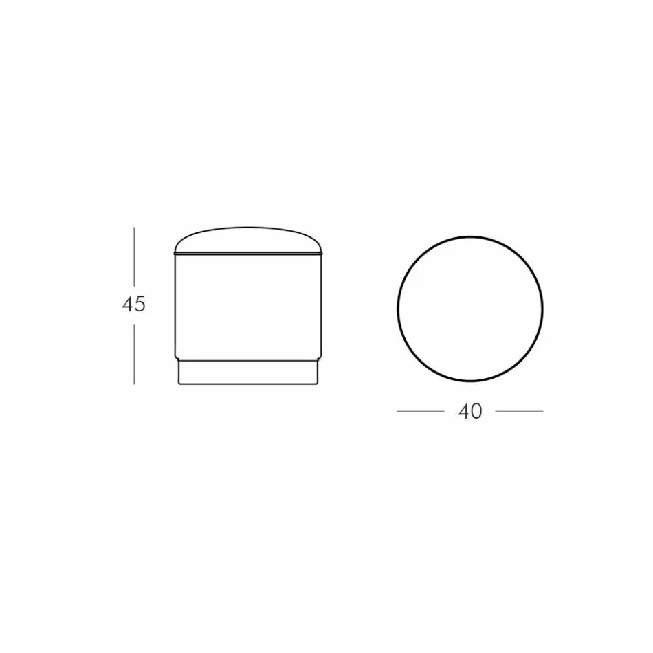 Pouf për ambiente të jashtme, në polietileni dhe pëlhurë ose lëkure - Mara Slide Viadurini