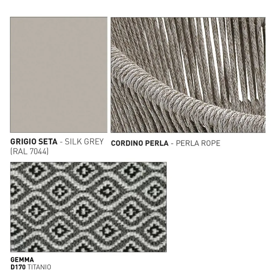 Garden Pouf me alumin dhe shportë thurje - Tibidabo nga Varaschin Viadurini