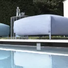 Garden Pouf i mbushur dhe i mbuluar me pëlhurë të prodhuar në Itali - Gjalpë Viadurini
