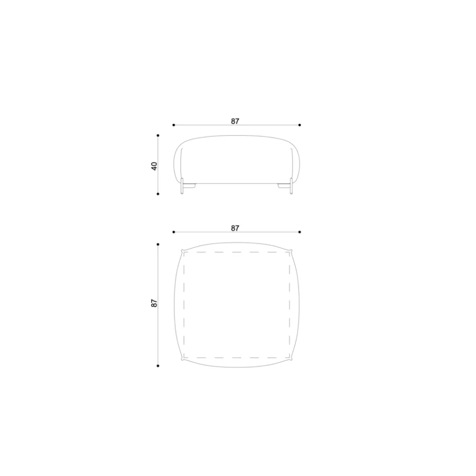 Garden Pouf i mbushur dhe i mbuluar me pëlhurë të prodhuar në Itali - Gjalpë Viadurini