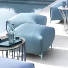 Puf prej pëlhure kopshti me këmbë metalike Prodhuar në Itali - Gjalpë Viadurini