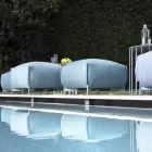 Puf prej pëlhure kopshti me këmbë metalike Prodhuar në Itali - Gjalpë Viadurini