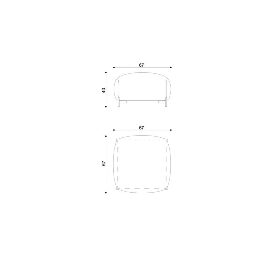 Puf prej pëlhure kopshti me këmbë metalike Prodhuar në Itali - Gjalpë Viadurini
