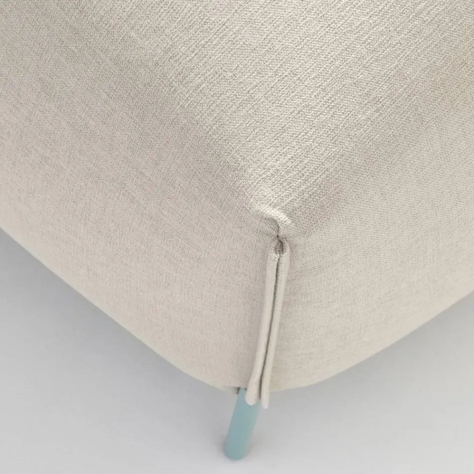 Puf prej pëlhure kopshti me këmbë metalike Prodhuar në Itali - Gjalpë Viadurini