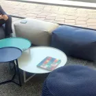 Puf i butë drejtkëndor osman për përdorim të brendshëm dhe të jashtëm në pëlhurë - Naemi Viadurini