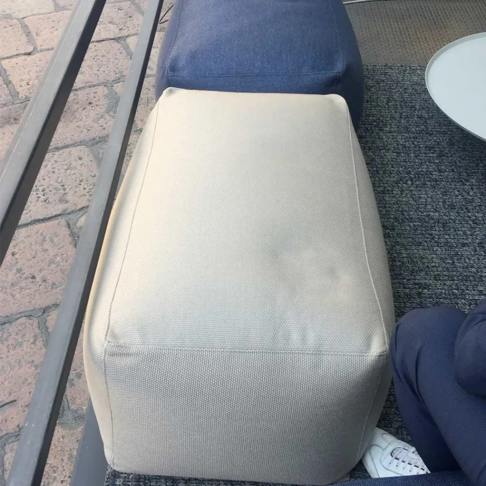 Puf i butë drejtkëndor osman për përdorim të brendshëm dhe të jashtëm në pëlhurë - Naemi Viadurini