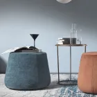 Puf osman i rrumbullakët për dhomën e ndenjes në chenille me ngjyra 3 përmasa - Evelyne Viadurini