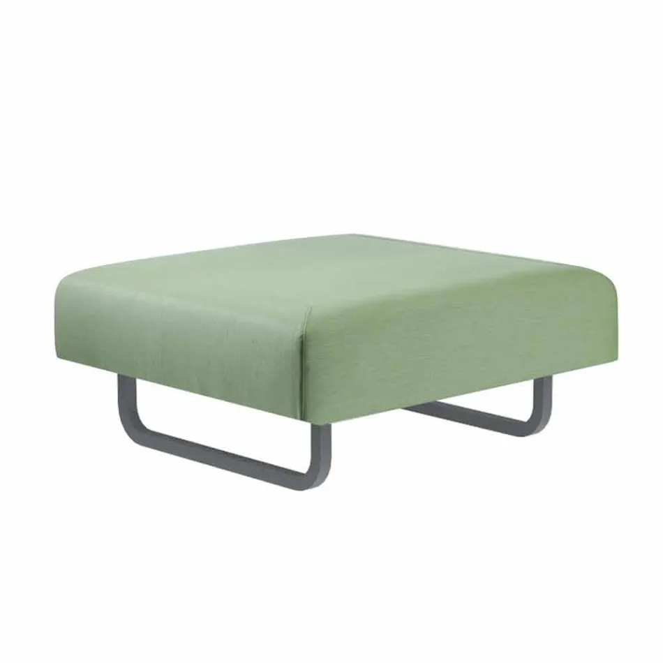 Pouf Design Outdoor Square në Metal dhe Pëlhura Made in Italy - Selia Viadurini