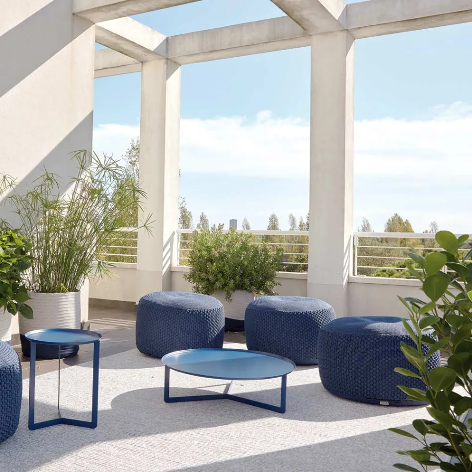 Puf i rrumbullakët i kopshtit në polipropilen në 3 ngjyra Prodhuar në Itali - Francisco Viadurini