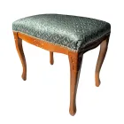 Puf i stilit klasik në dru dhe pëlhurë arre Prodhuar në Itali - Luksoz Viadurini