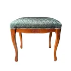 Puf i stilit klasik në dru dhe pëlhurë arre Prodhuar në Itali - Luksoz Viadurini