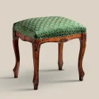 Puf i stilit klasik në dru dhe pëlhurë arre Prodhuar në Itali - Luksoz Viadurini