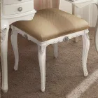 Puf i stilit klasik në dru i mbuluar me pëlhurë Prodhuar në Itali - Cambrige Viadurini